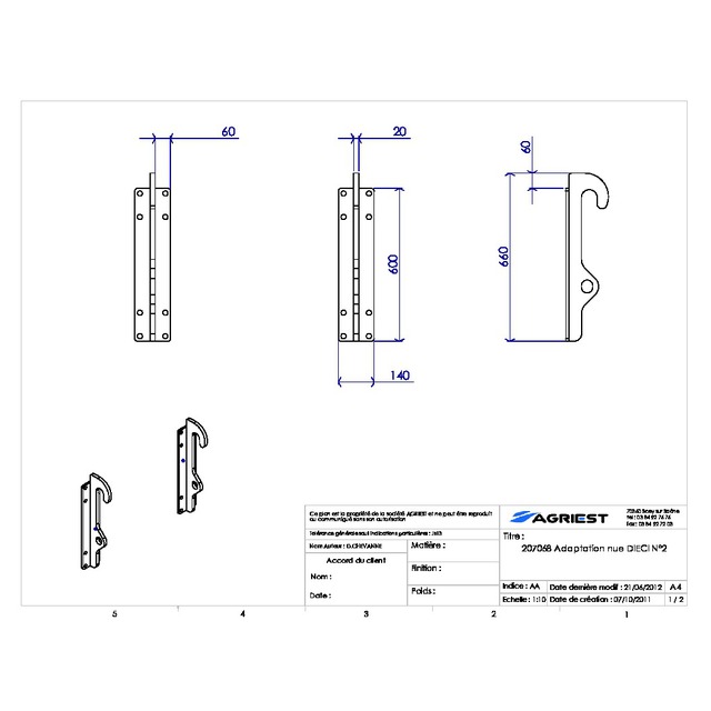 Adaptation NUE Attelage Dieci N°2 référence fournisseur 207068